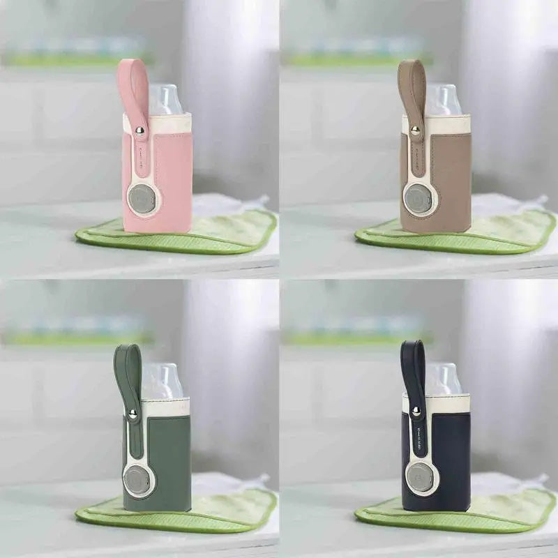 Uppladdningsbar nappflaskvärmare – Bärbar USB-resevärmare med termisk bärväska