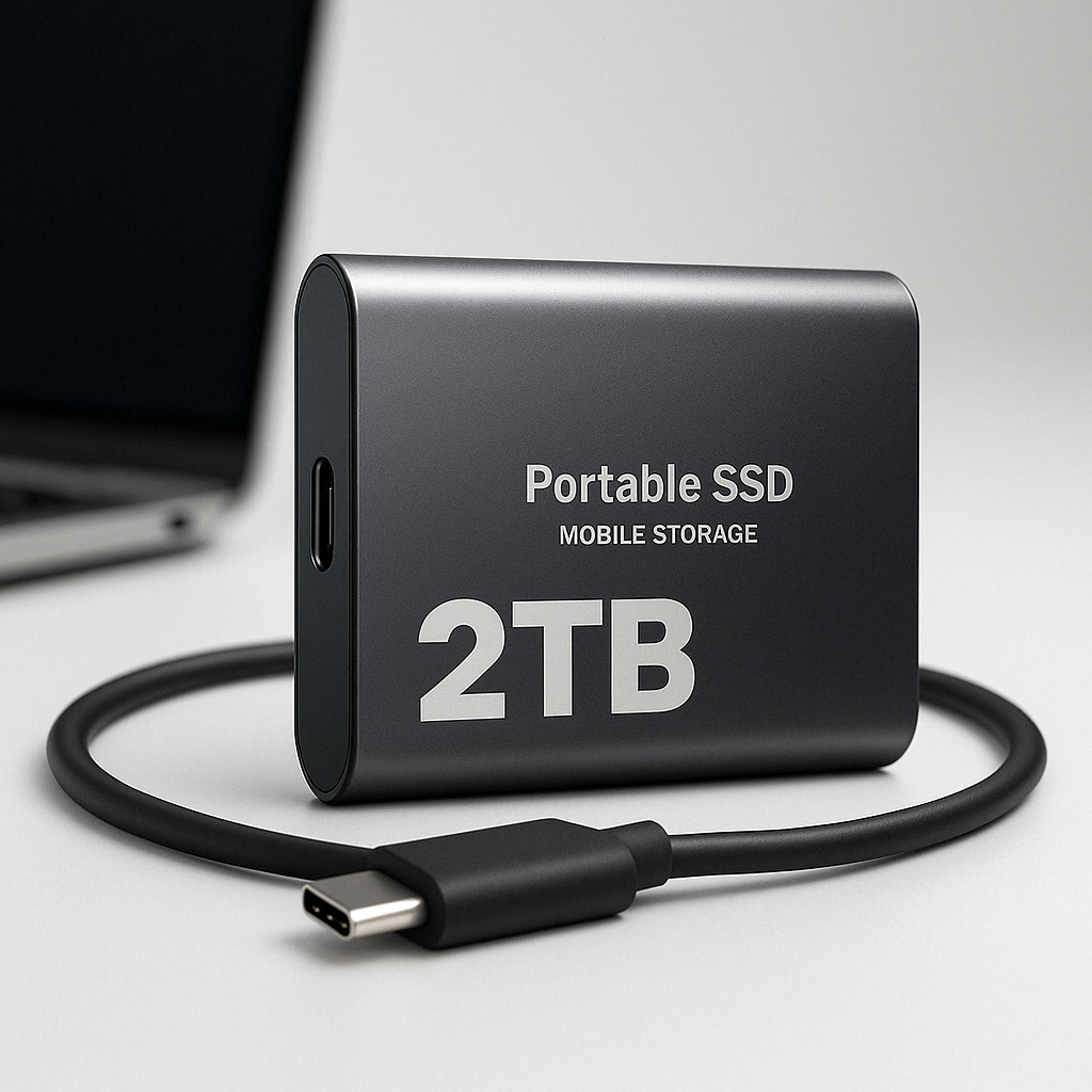 Ultrasnabb bärbar SSD – 2 TB extern mobil lagringsenhet