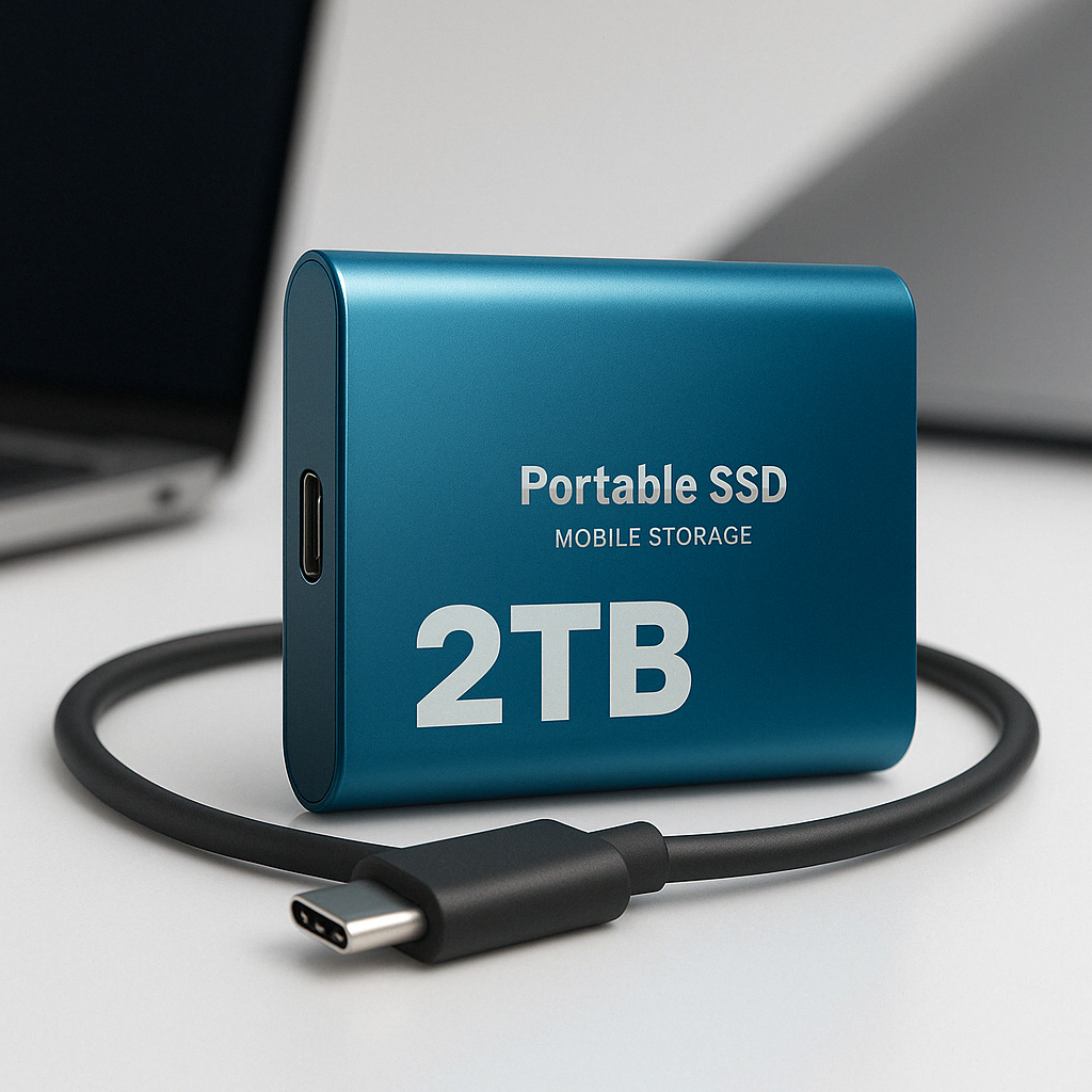 Ultrasnabb bärbar SSD – 2 TB extern mobil lagringsenhet