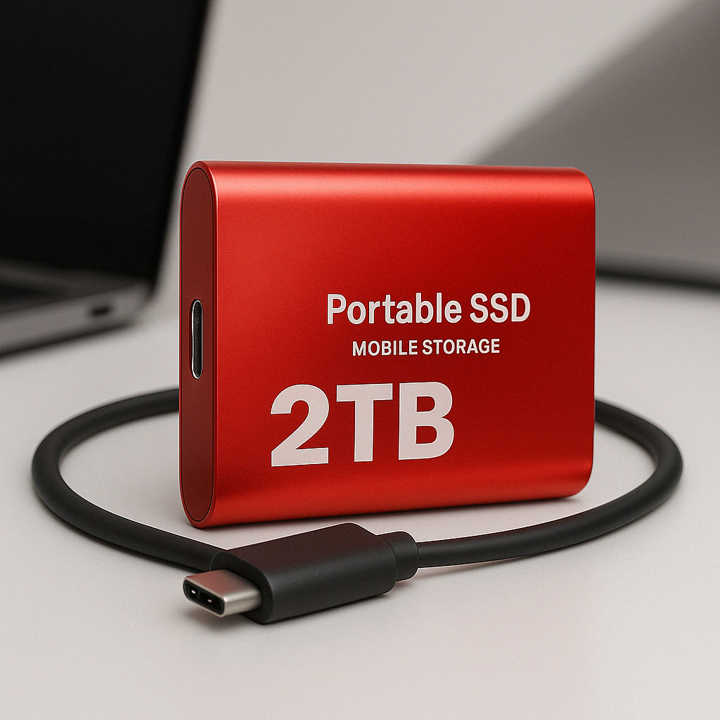 Ultrasnabb bärbar SSD – 2 TB extern mobil lagringsenhet