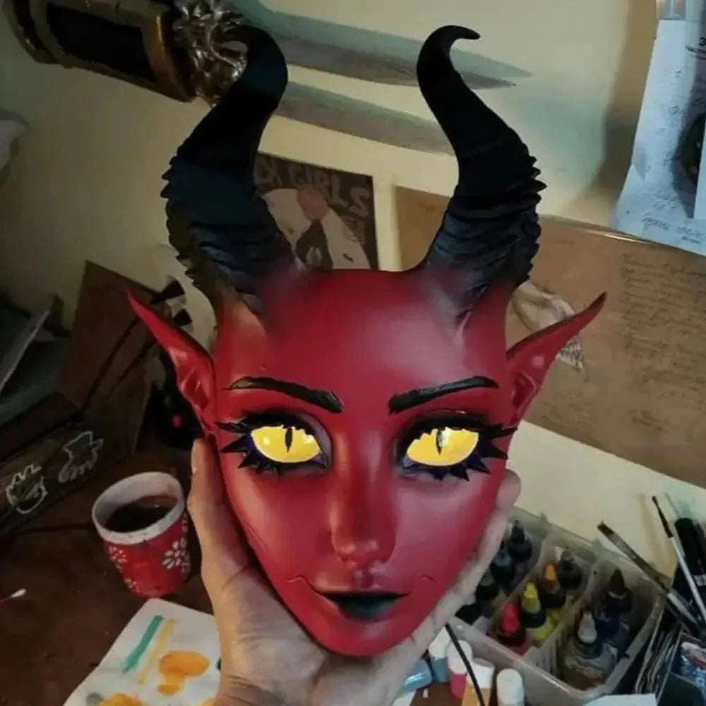 Gotisk Babydoll-ansiktsmask – Mörk cosplay- och rollspelskostymtillbehör
