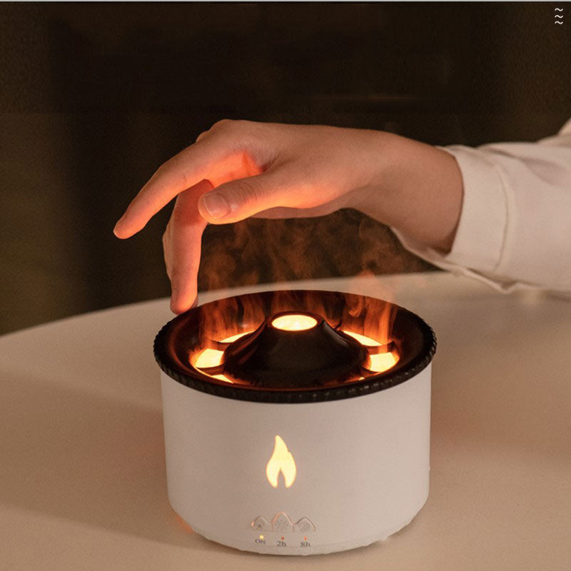 Vulkanflamma Aroma Luftfuktare - Cool Mist Eterisk Olja Diffuser & Luftrenare