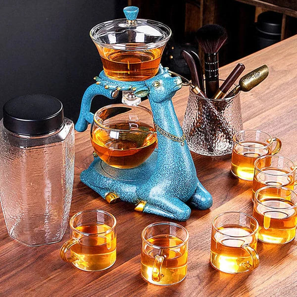 Elegant tekanna i glas med magnetisk infusionsanordning