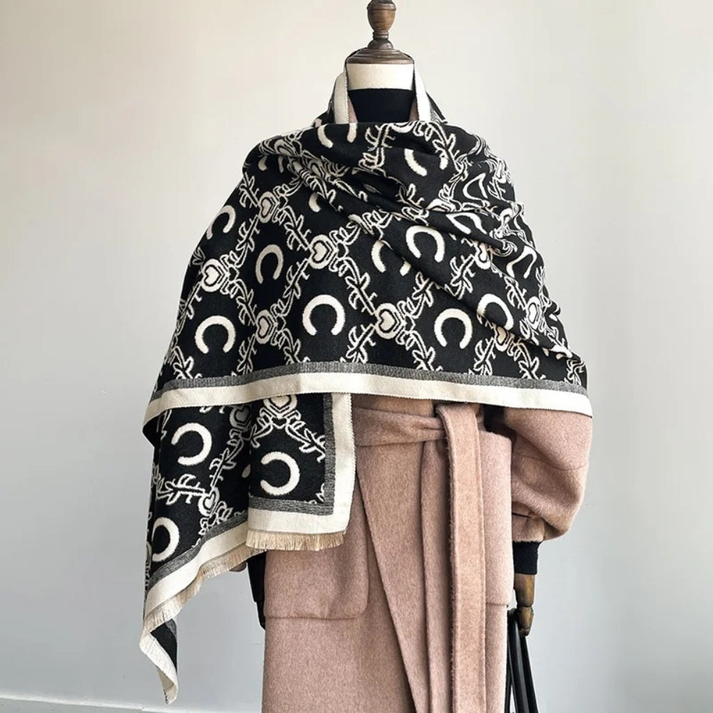 Vändbar Boho Halsband med Halsband – Snygg Vintersjal & Mysig Sjal