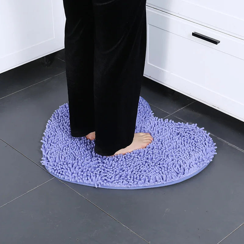 Mikrofiberbadrumsmatta - Söt hjärtformad, ultraabsorberande och halkfri design