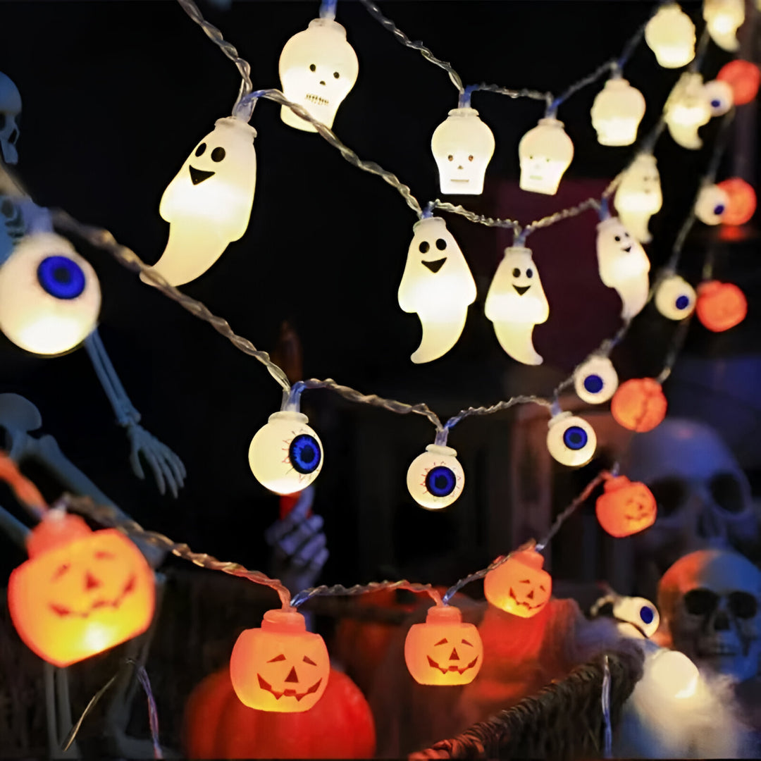 LED-ljusslingor för hemsökt Halloween-dekoration