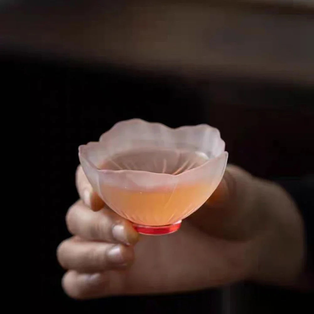 Set med 4 japanska Sakura-keramiska skålar - glaserat blomporslin