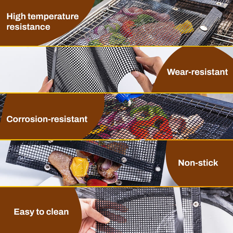 GrillMaster - Återanvändbara grillpåsar i nät – Non-stick grillpåsar