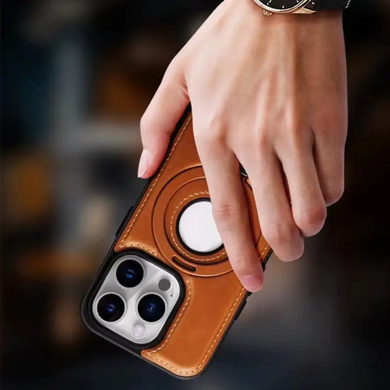 Magnetiskt iPhonefodral med osynligt ringställ