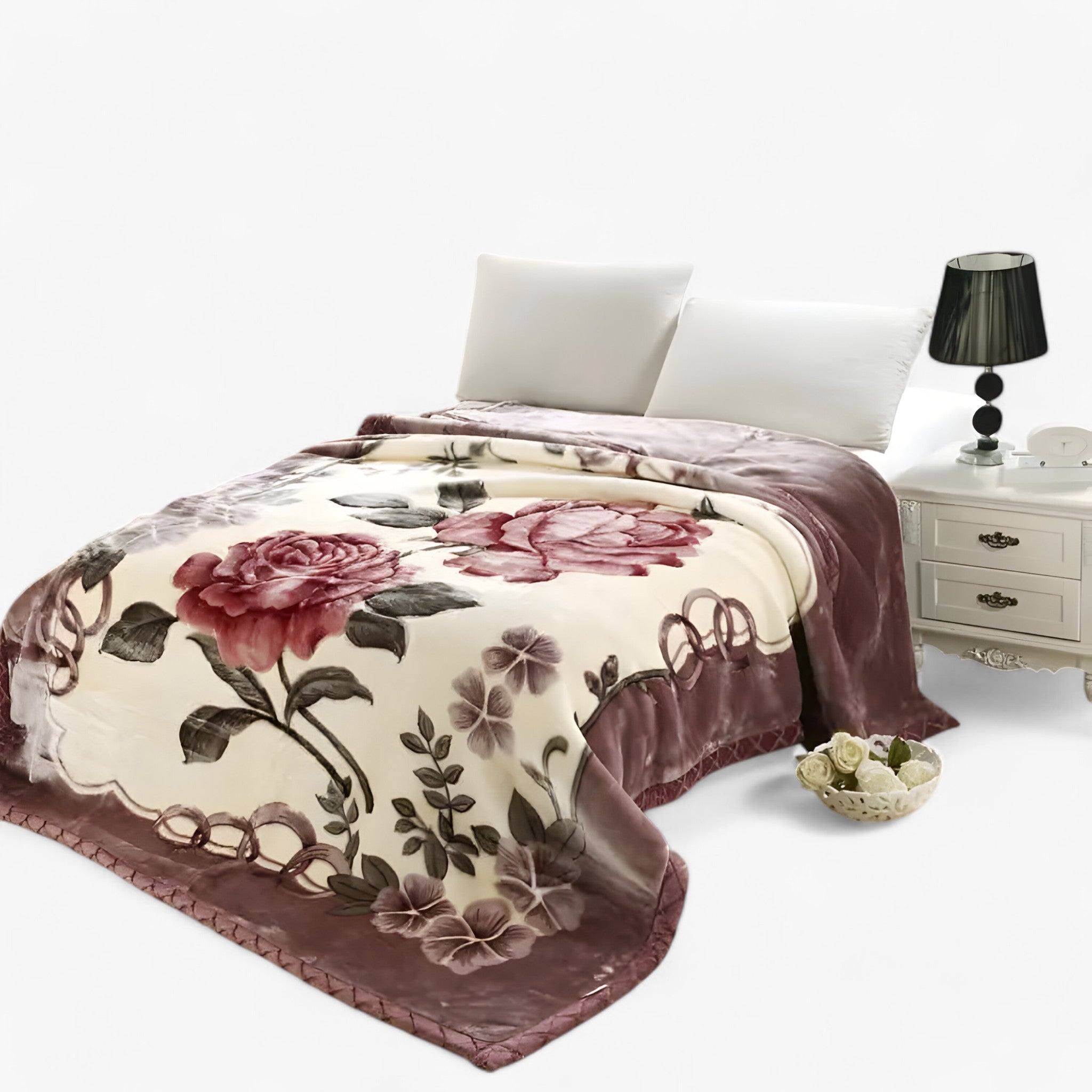 Floral Bliss Mysig Filt - Ultramjuk Komfort för Hem & Soffa