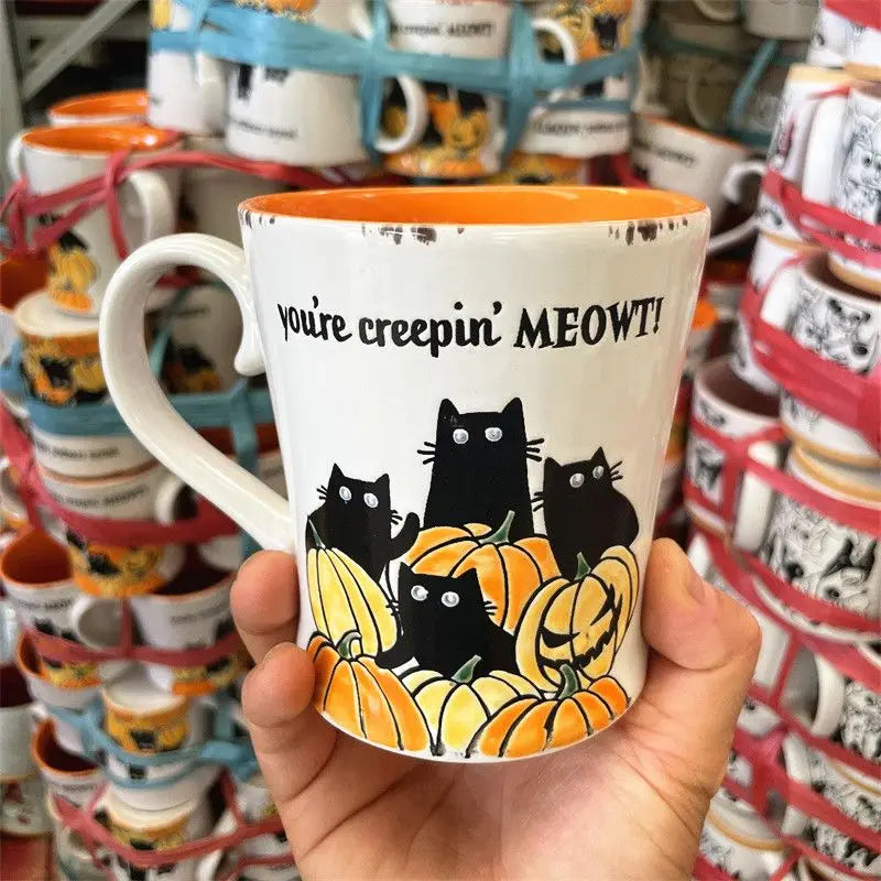 Kuslig söt Halloweenmugg – Keramisk kaffekopp för säsongsdrycker