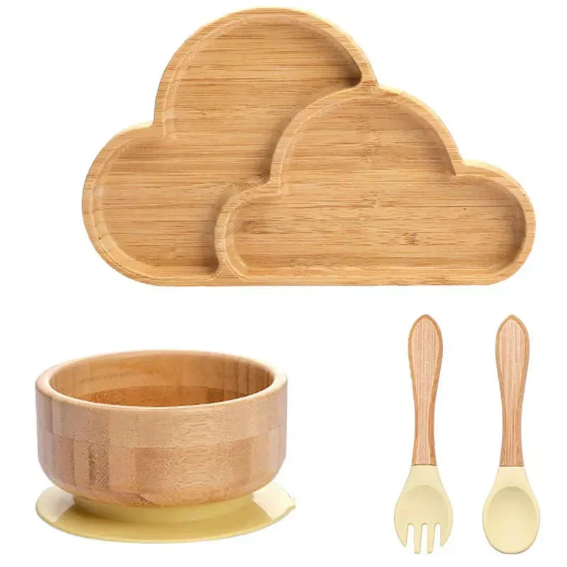 Halkfri måltidsset - Sugplatta och bestick för spädbarn och småbarn