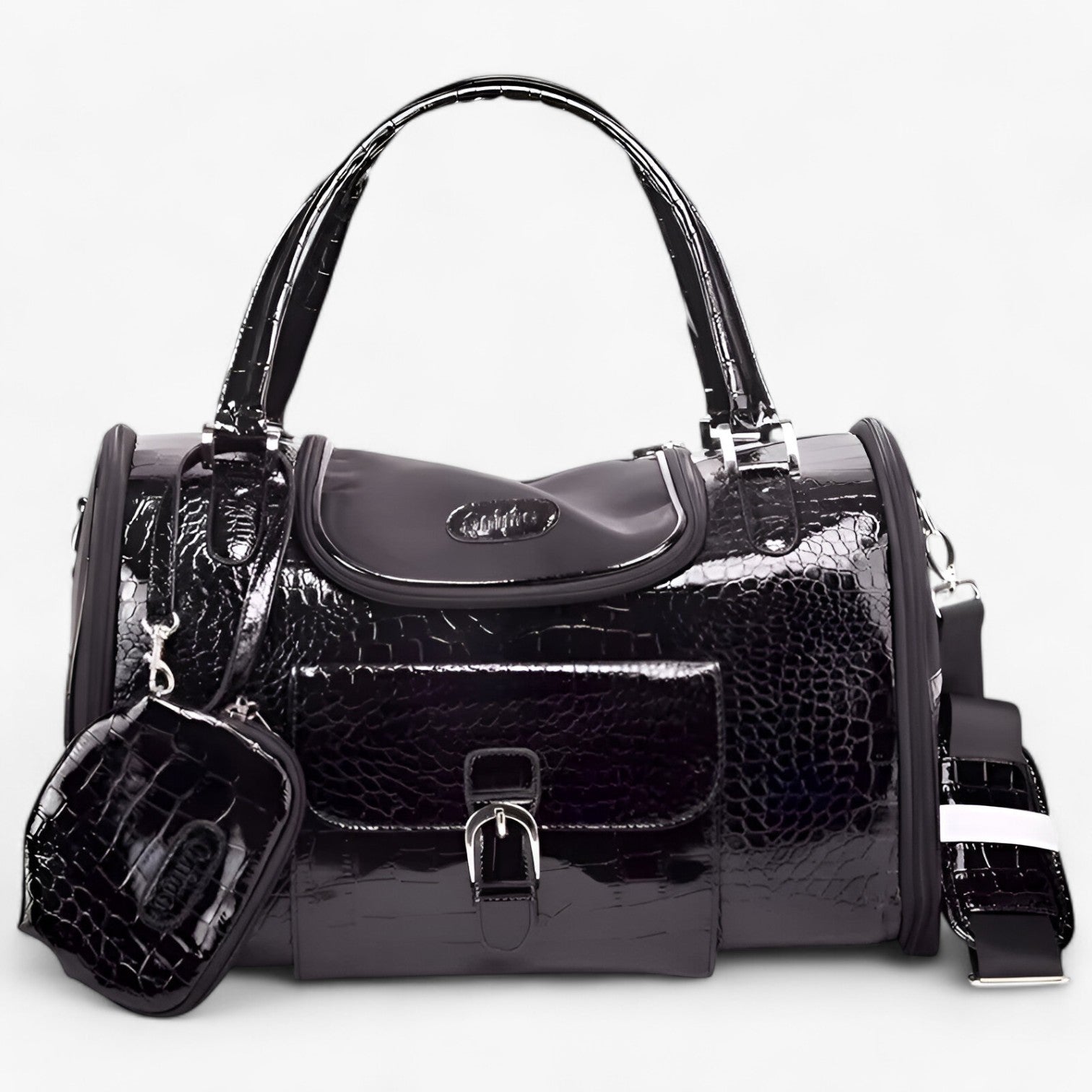 Chic PU-lädertransportör för husdjur – Bekväm och trendig resväska för små hundar och katter