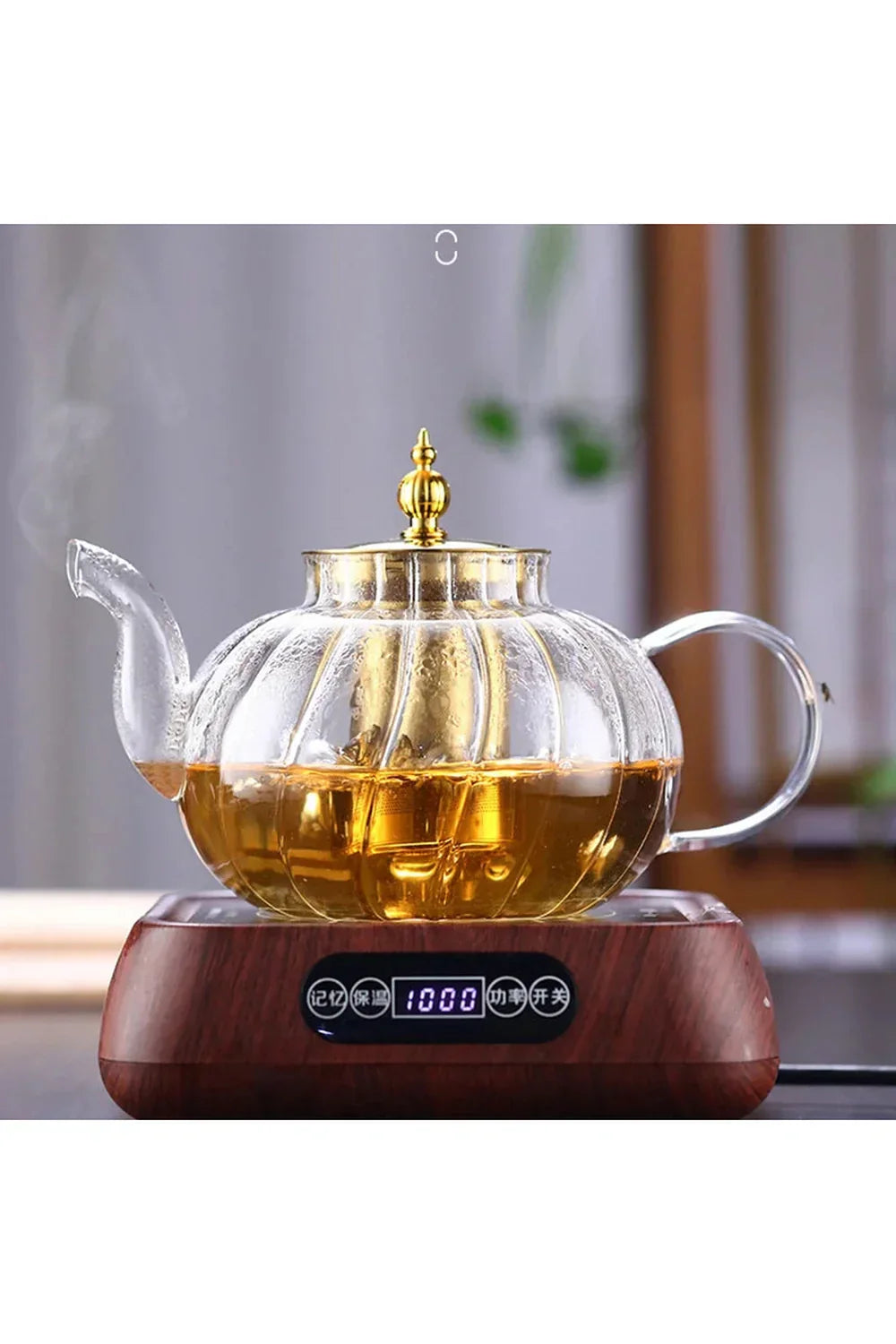 Snygg lösblads-tekanna med teinfuser och lock — Elegant brygd för teälskare