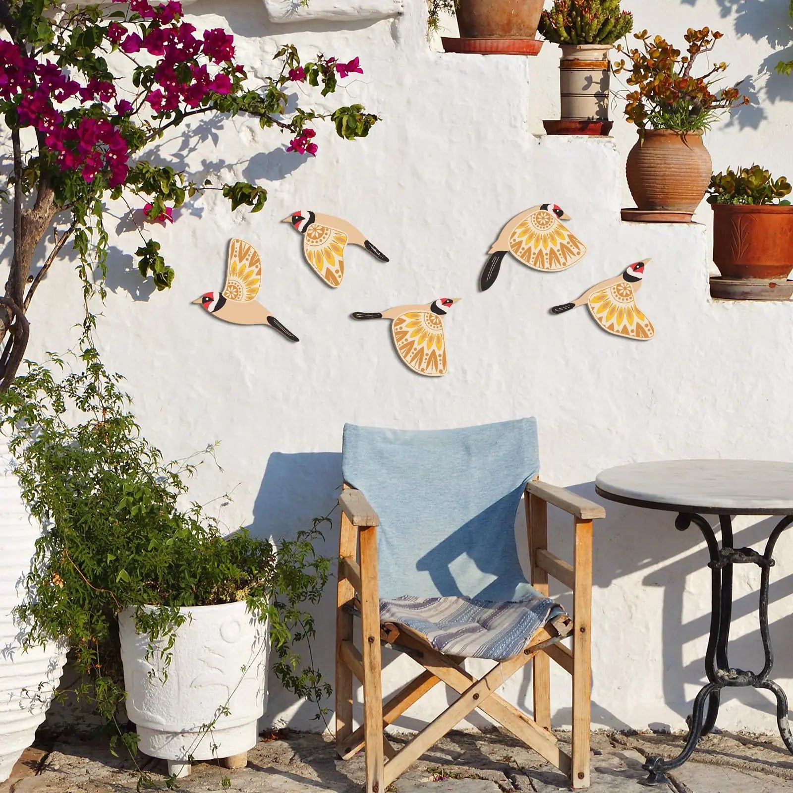 3D-väggskulptur av metallfågel – handgjord heminredningsset