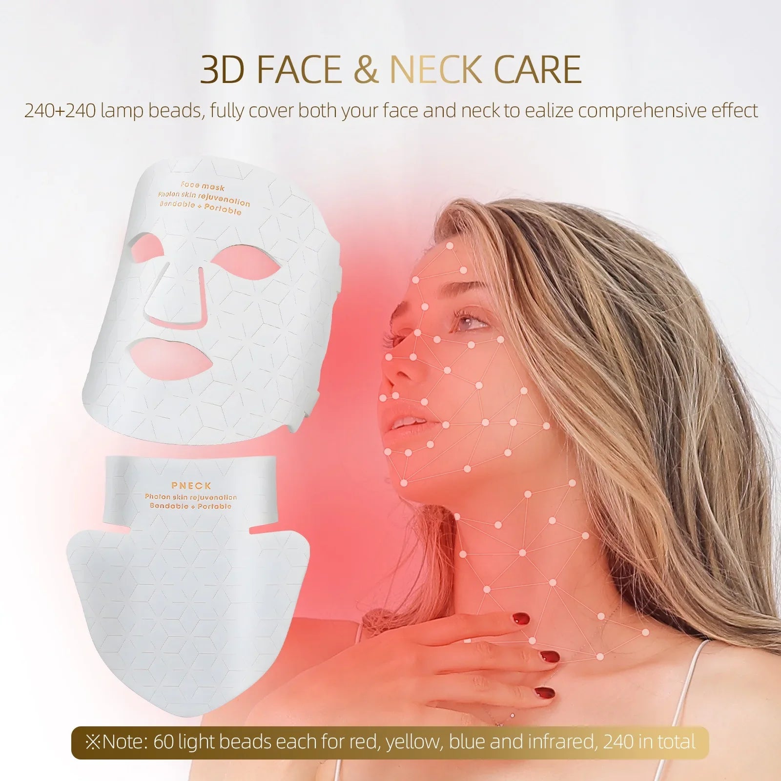 Hudförnyande mask – Avancerad LED-vård för rynkor och finnar