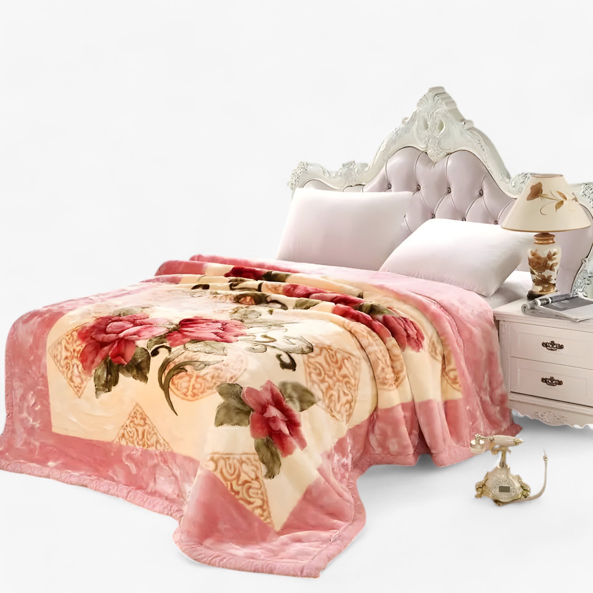 Floral Bliss Mysig Filt - Ultramjuk Komfort för Hem & Soffa