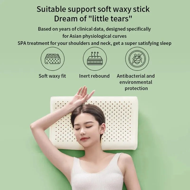 Andningsbar ergonomisk latexkudde – Hypoallergen, konturerad dubbelskiktsdesign