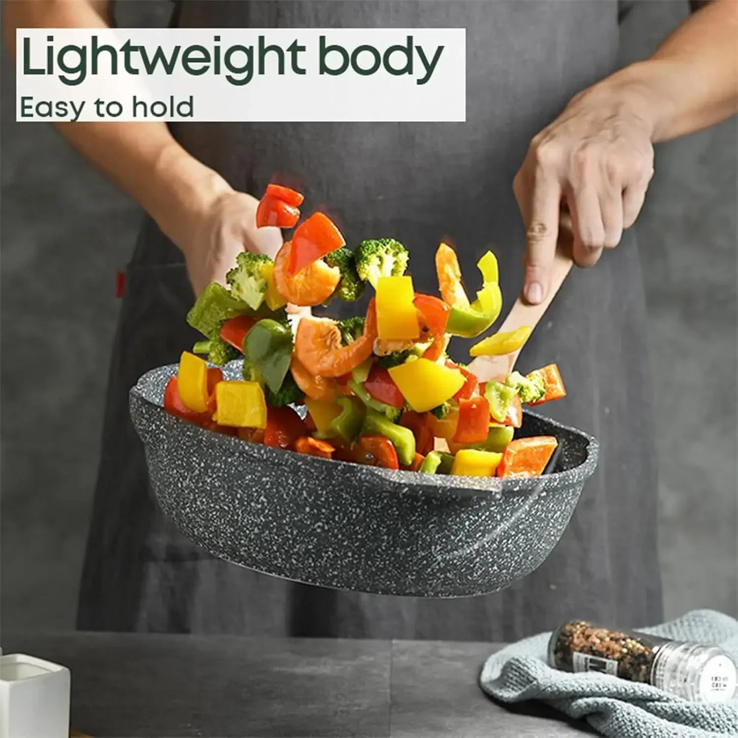 Premium steninspirerat nonstick-kokkärlset - 10-delars köksredskap