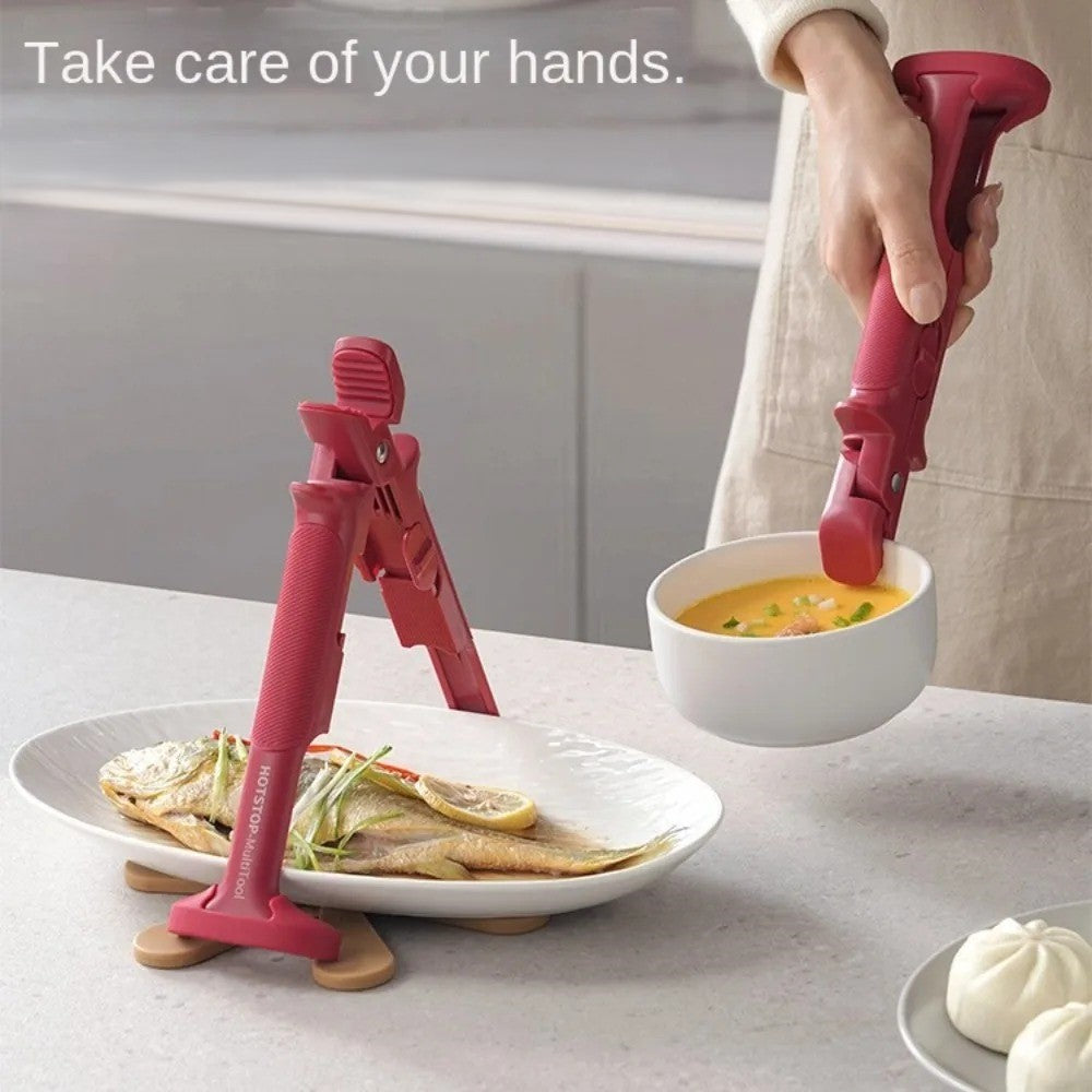 2-i-1 Lyftare och Hållare för Varm Skål – Säkert Grävskyddande Köksredskap