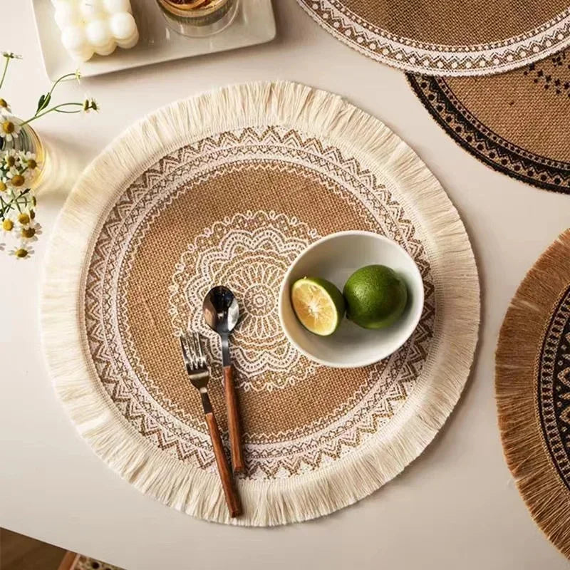 Rustik Elegance Bordsmatta – vävd textur