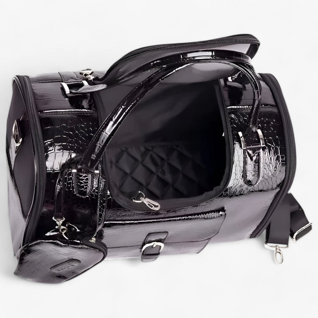 Chic PU-lädertransportör för husdjur – Bekväm och trendig resväska för små hundar och katter