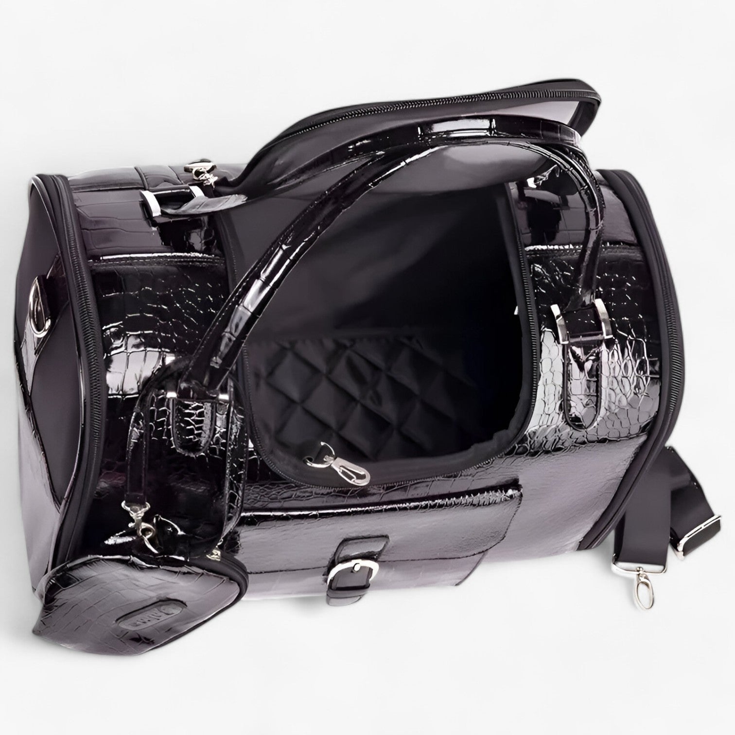 Chic PU-lädertransportör för husdjur – Bekväm och trendig resväska för små hundar och katter