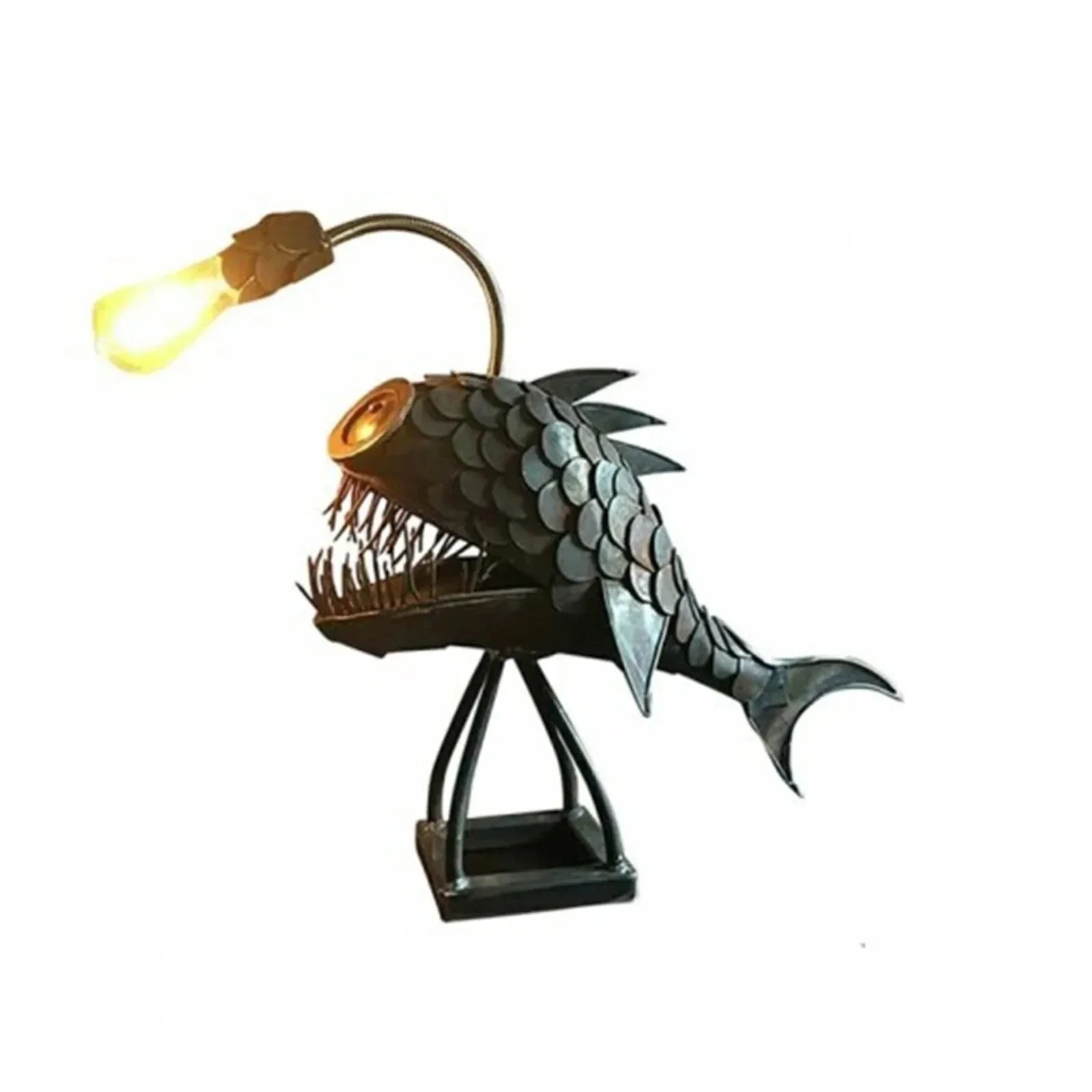 RusticGlow bordslampa – handgjord med anpassningsbar belysning och konstnärlig stil