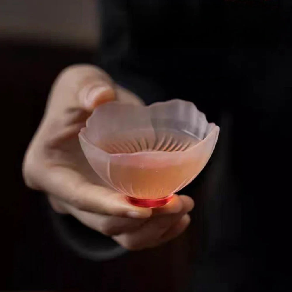 Set med 4 japanska Sakura-keramiska skålar - glaserat blomporslin