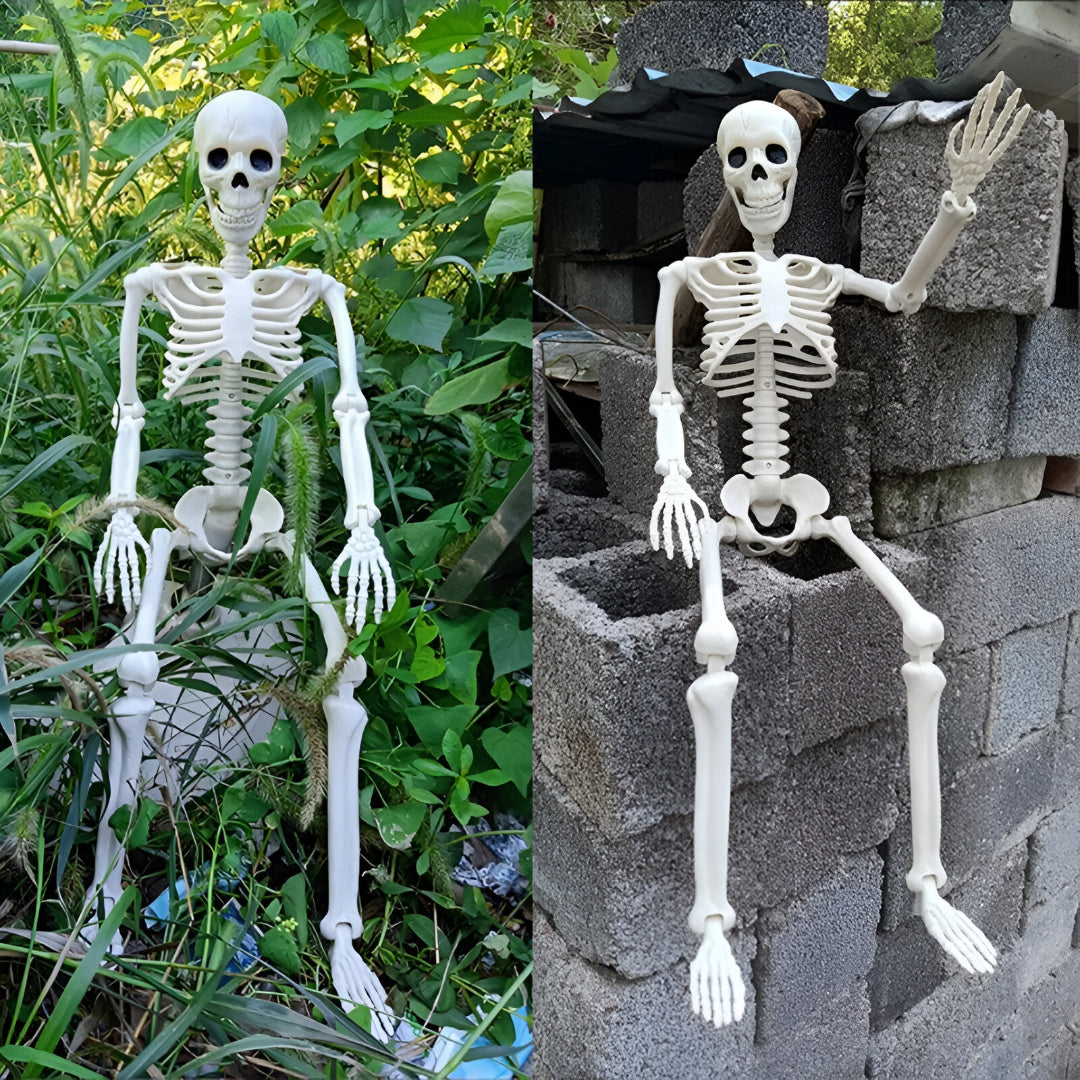 Utomhusrekvisita med Phantom Bones – Skelettdekoration i naturlig storlek för hemsökt trädgård