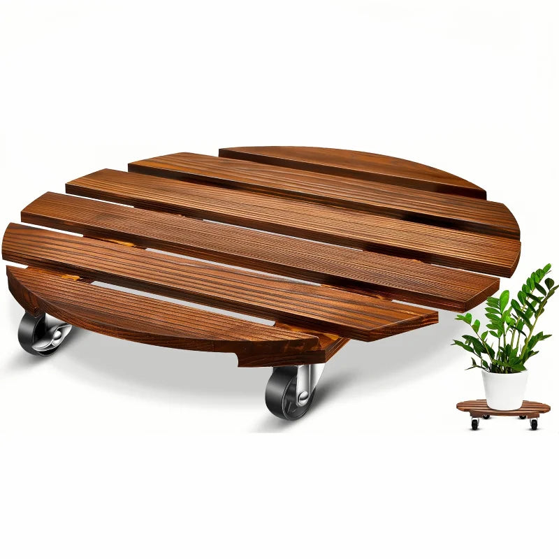 Rullande växtvagn – Mobilt växtställ för inomhus/utomhusbruk med släta hjul