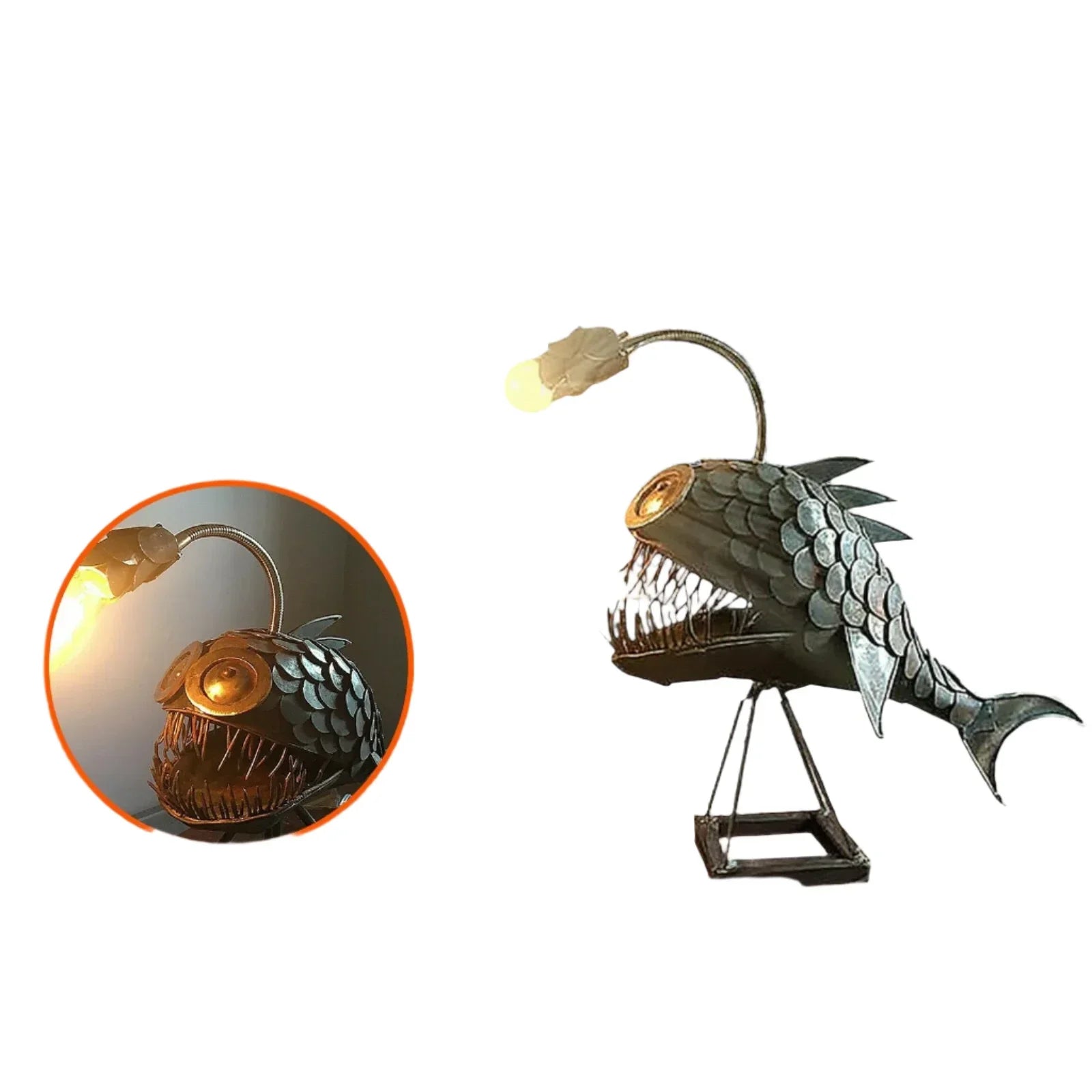 RusticGlow bordslampa – handgjord med anpassningsbar belysning och konstnärlig stil