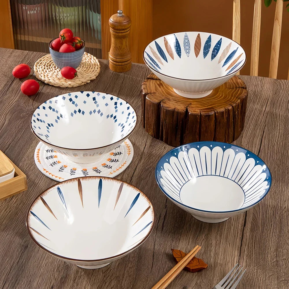 Äkta japanska nudelskålsset – Keramiska Ramen & Udon porslin