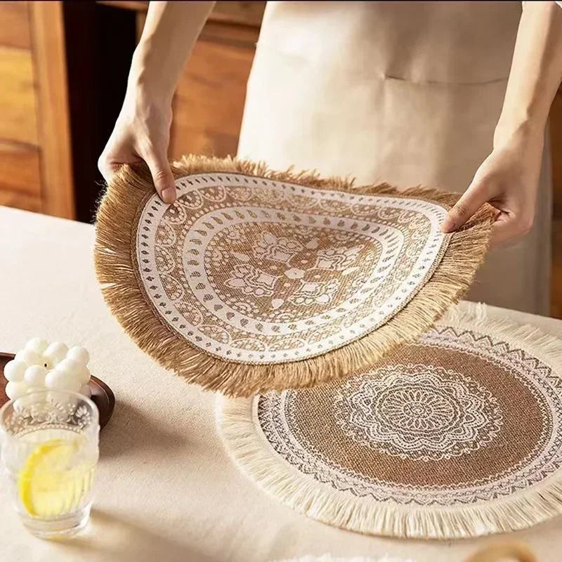 Rustik Elegance Bordsmatta – vävd textur