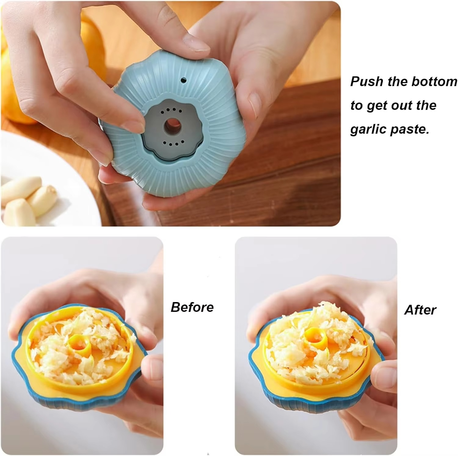 Twist vitlökspress - Livsmedelsklassad plastkrossare och enkel vitlöksskärare