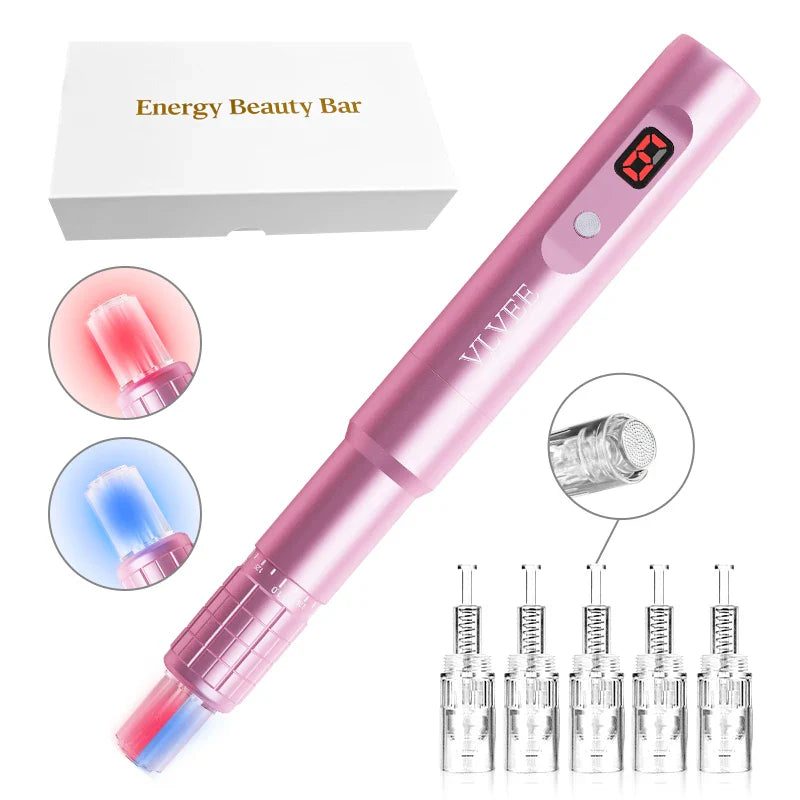 Nano Glow Pen - Precisionsverktyg för hudföryngring med 10 påfyllningsspetsar