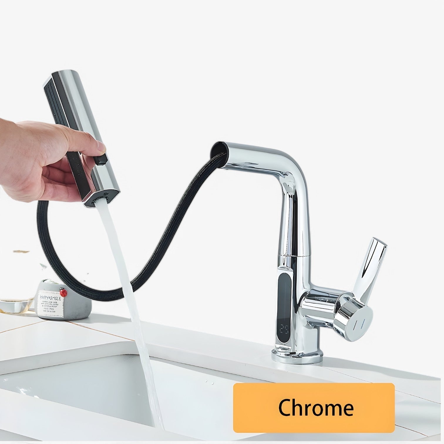 Smart LED-temperaturdisplay för kran – utdragbar vattenpip