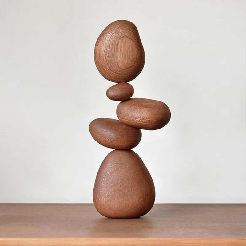 Zen Harmony träskulptur – modern minimalistisk inredning för ett lugnt utrymme