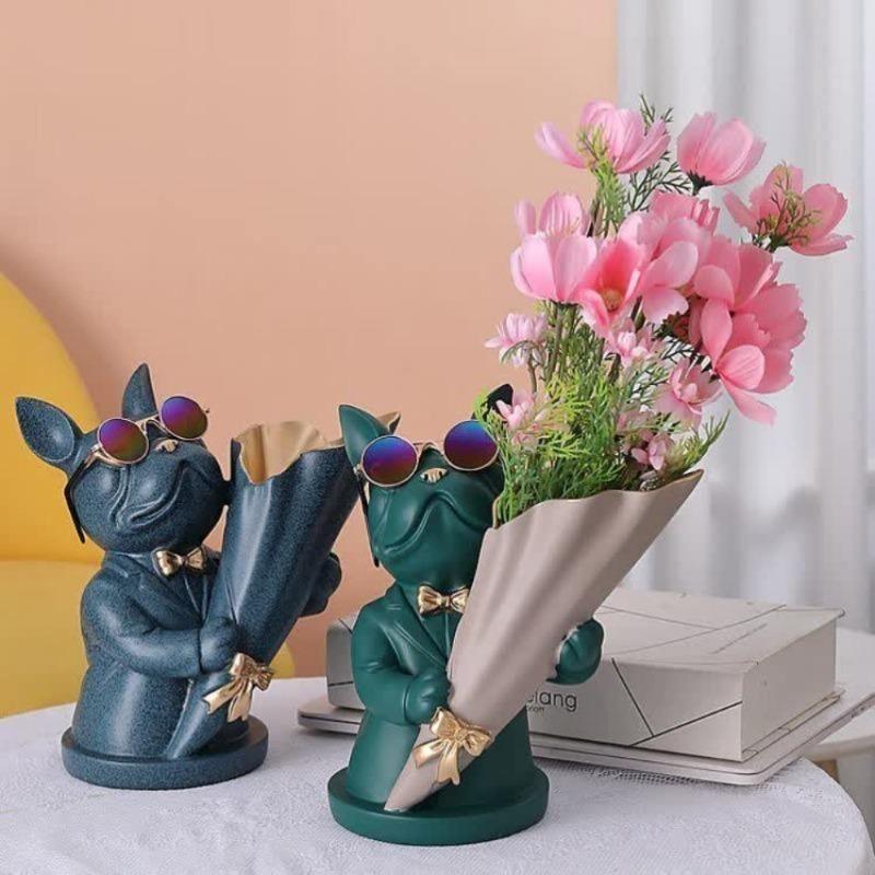 FloralPaws - Fransk bulldogg blomvas