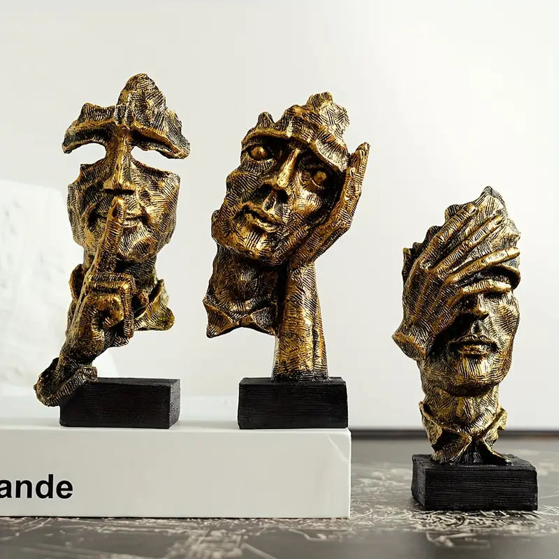 Modern 3-delad skulpturkollektion – Eleganta abstrakta figurer