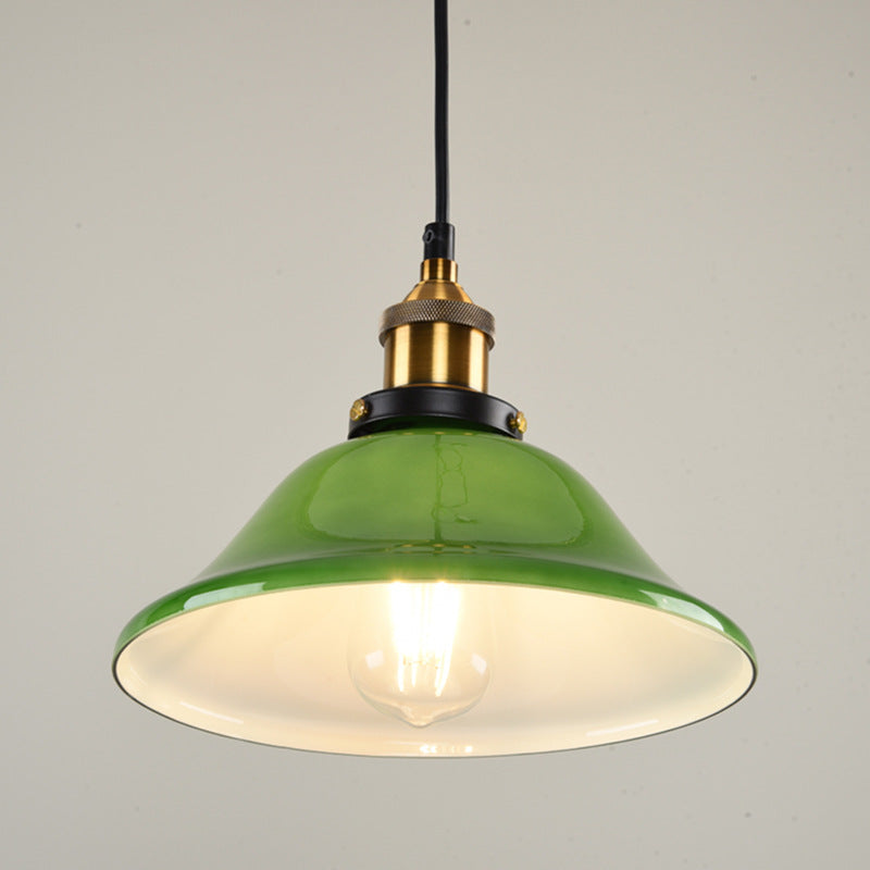 Smaragdgrön taklampa i glas