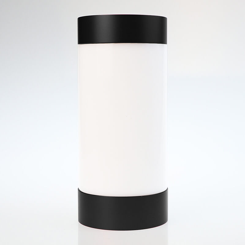Elegant cylindrisk LED-bordslampa – USB-driven aluminium- och akryldesign