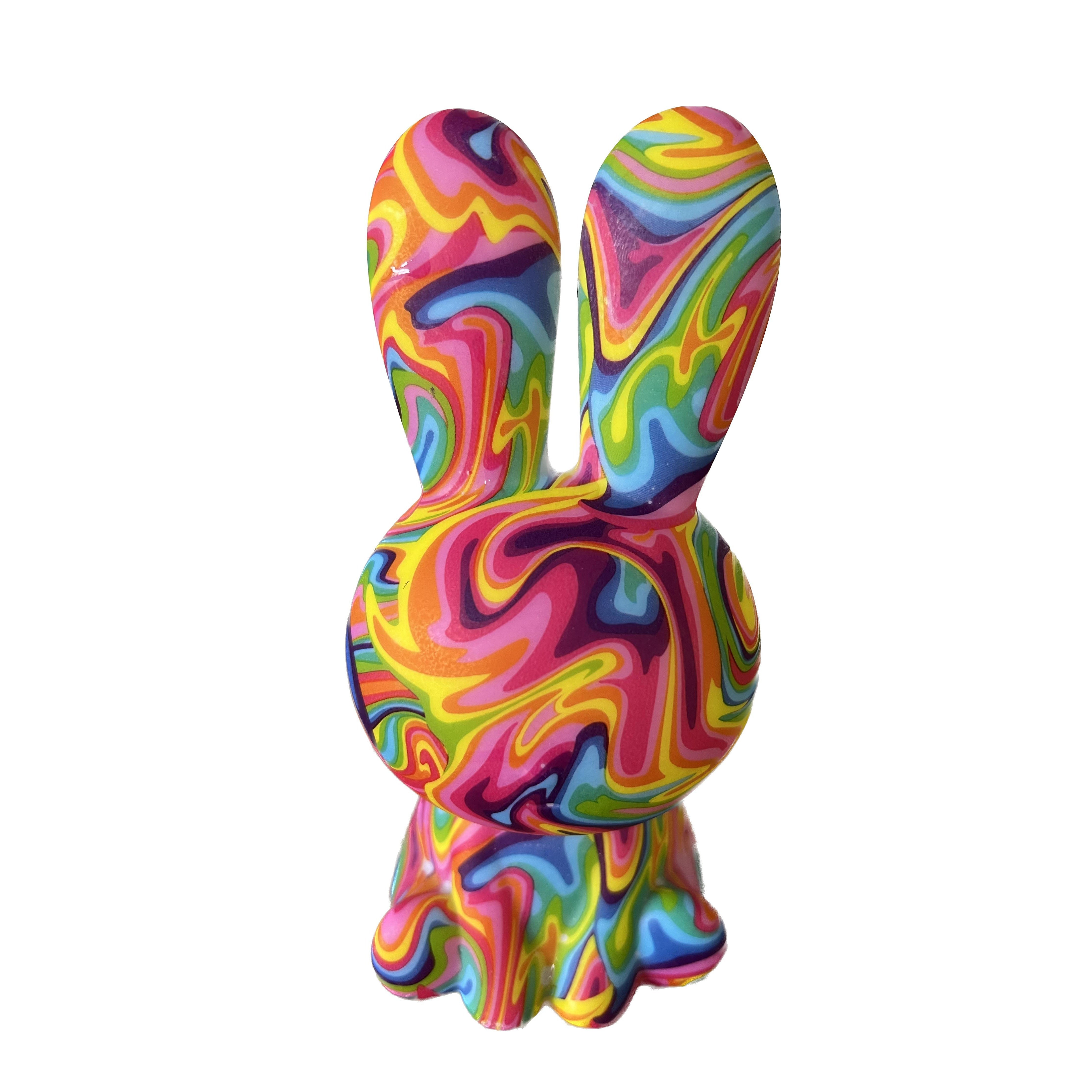 RainbowBunny | Kreativ 3D-skriven LED-nattlampa med handmålad design