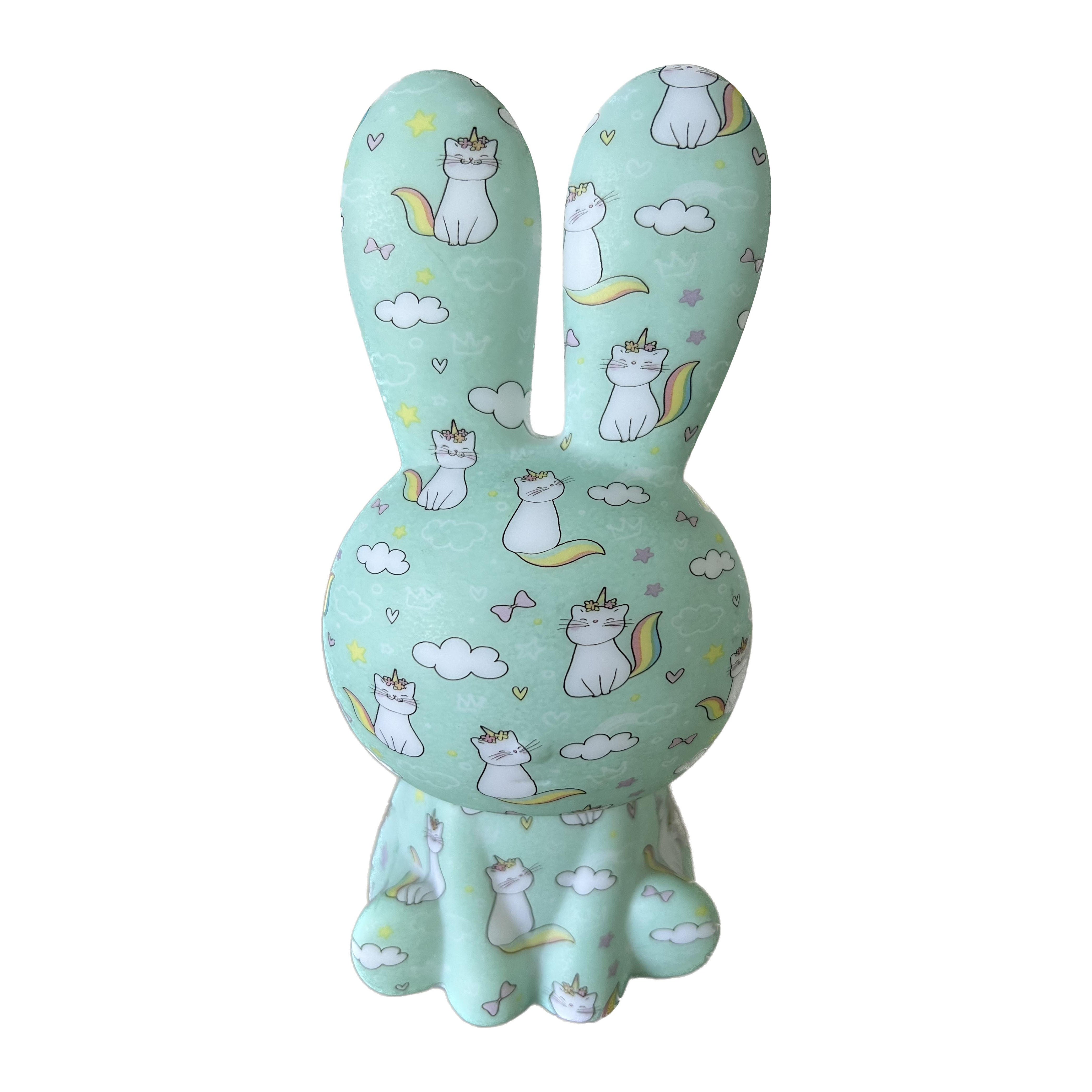 RainbowBunny | Kreativ 3D-skriven LED-nattlampa med handmålad design