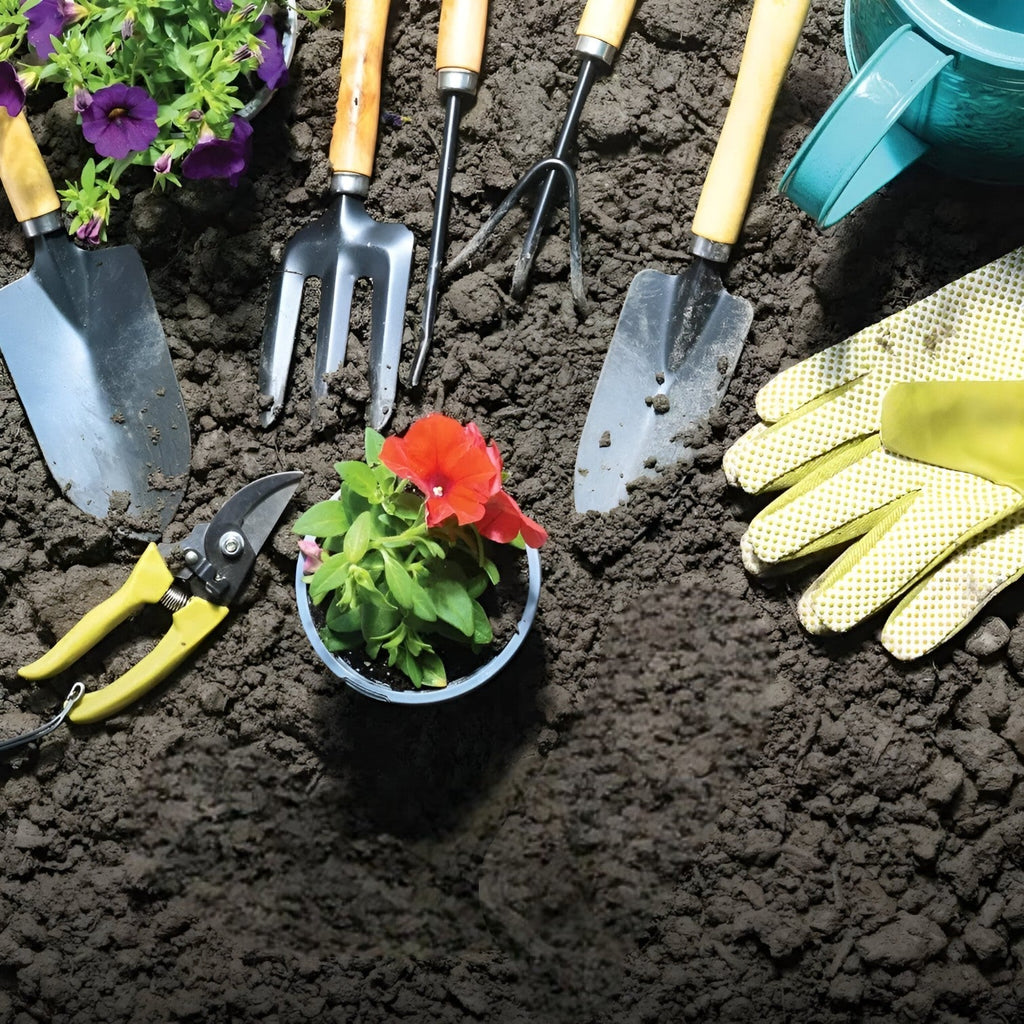 Komplett trädgårdsredskapssats – Ergonomiska trädgårdsredskap i flera delar för enkel plantering, grävning och trädgårdsskötsel