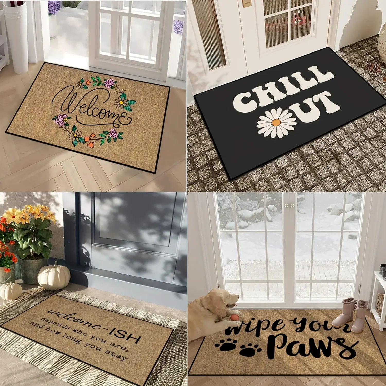 Rolig och snygg halkfri välkomstmatta – Tryckt dörrmatta för hem och entré