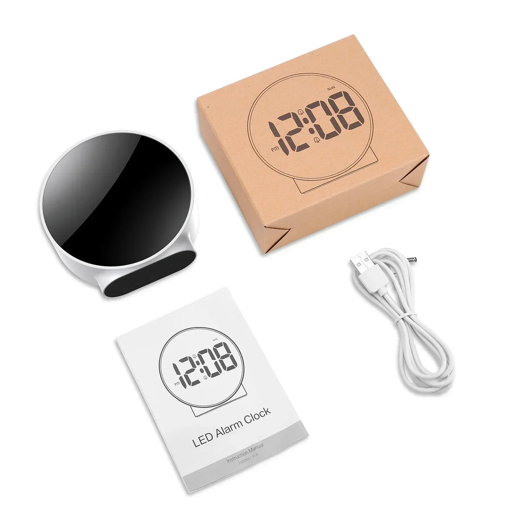 Modern LED digital skrivbordsklocka — Dimbar display med alarm, nattlampa och USB-strömförsörjning