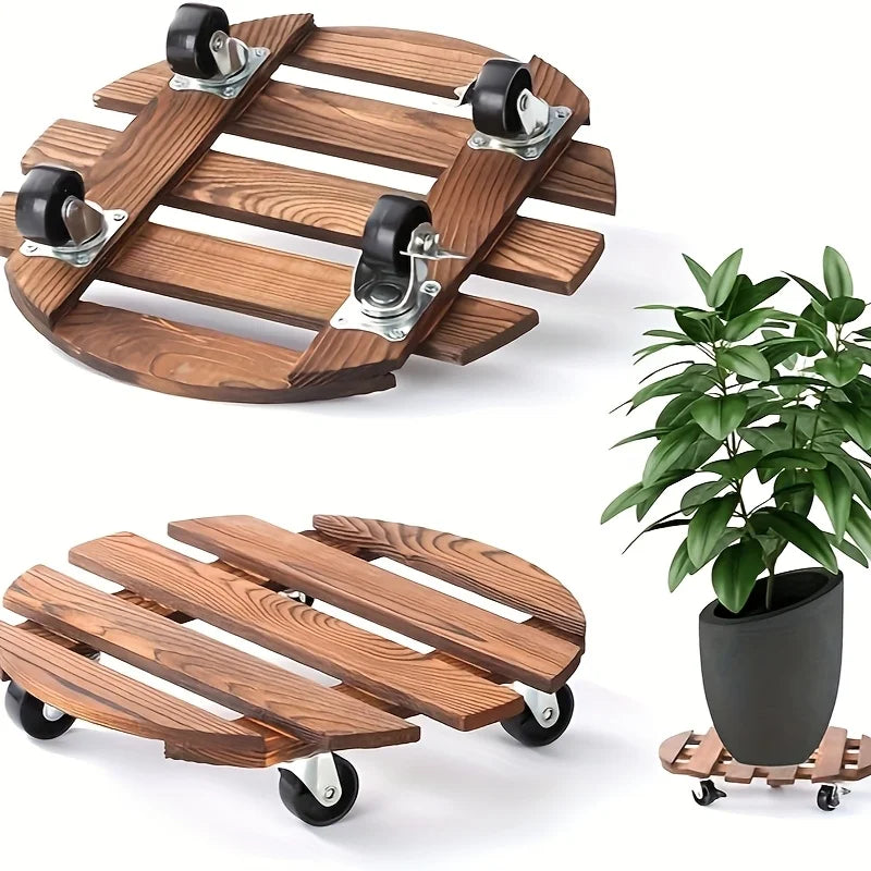 Rullande växtvagn – Mobilt växtställ för inomhus/utomhusbruk med släta hjul