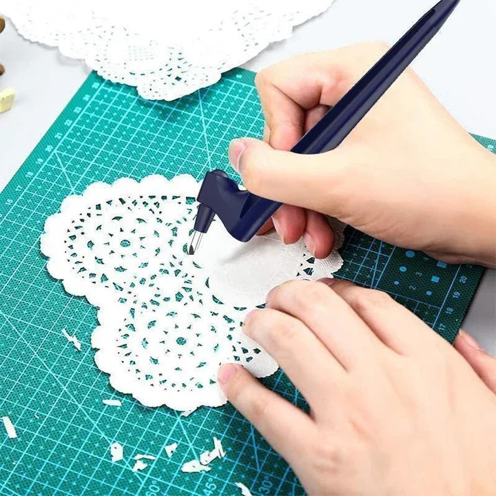 SafeSpin - 360° hobbyskärare – Precisionsroterande blad för scrapbooking och gör-det-själv-projekt