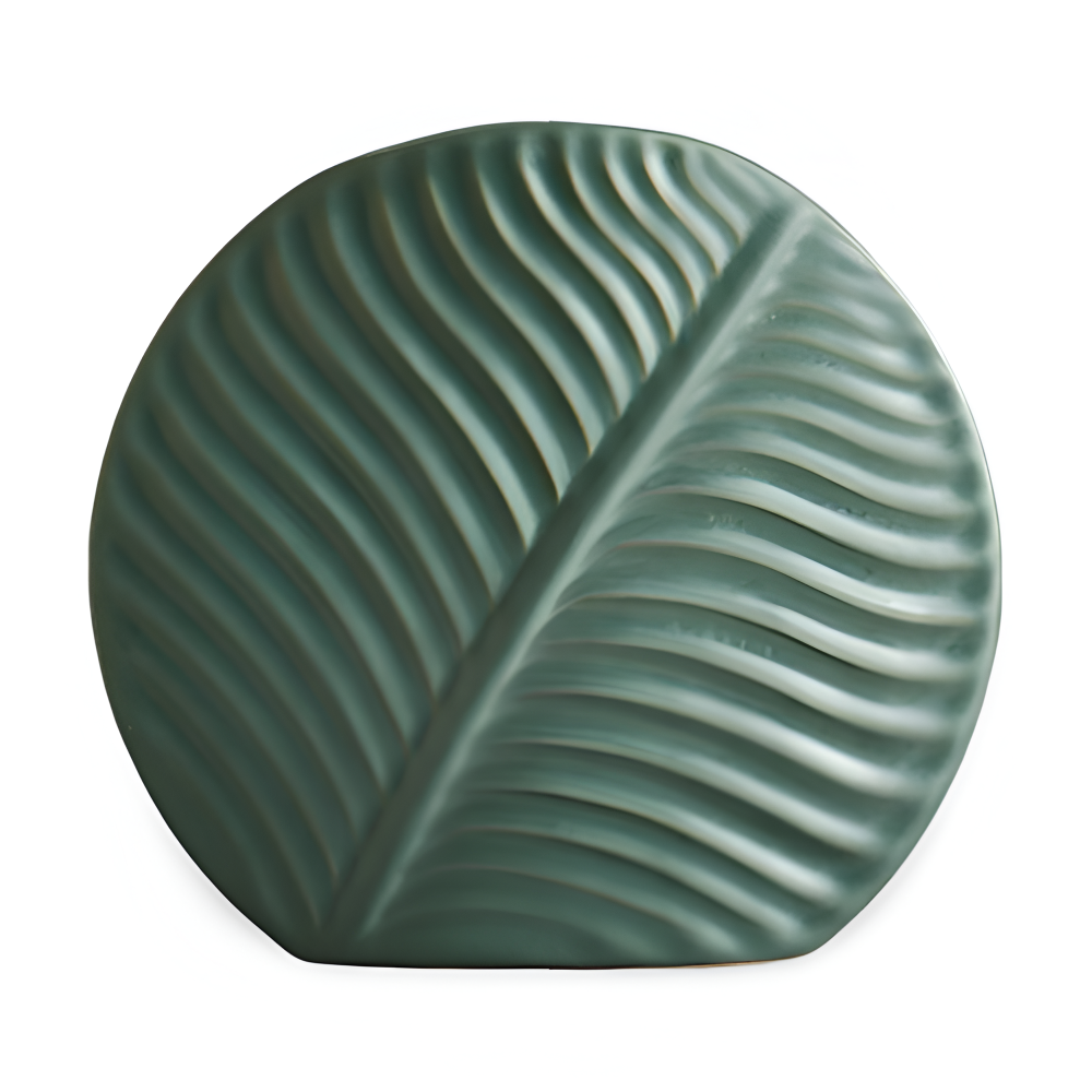 Nordisk Keramik Lövvas – Minimalistisk Dekorativ Blomvas